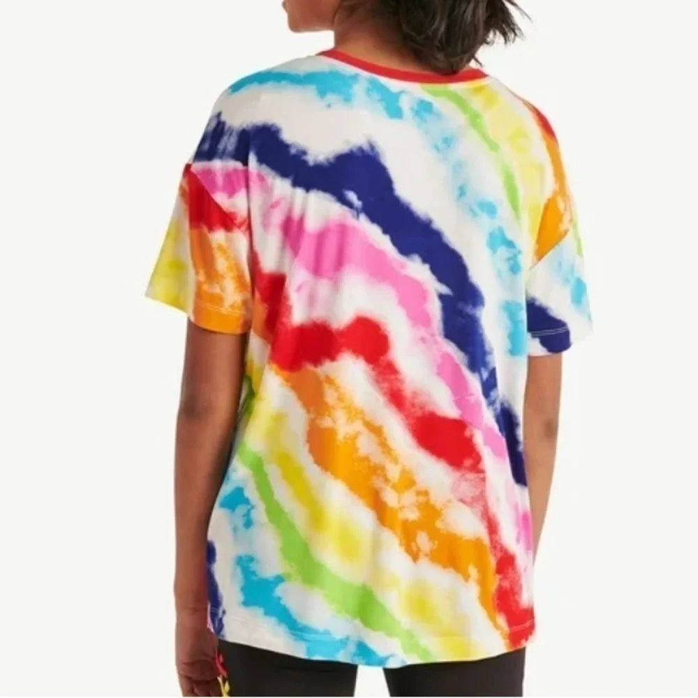 Justice x Airheads Rainbow Glitter Tie-Dye Short Sleeve Tee Girls Size XL NWT!